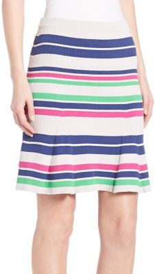 Tanya Taylor Sasha Striped Rib-Knit Skirt