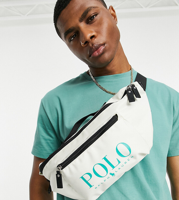 Polo Ralph Lauren x ASOS exclusive collab fanny pack in cream with green  logo - ShopStyle Bags