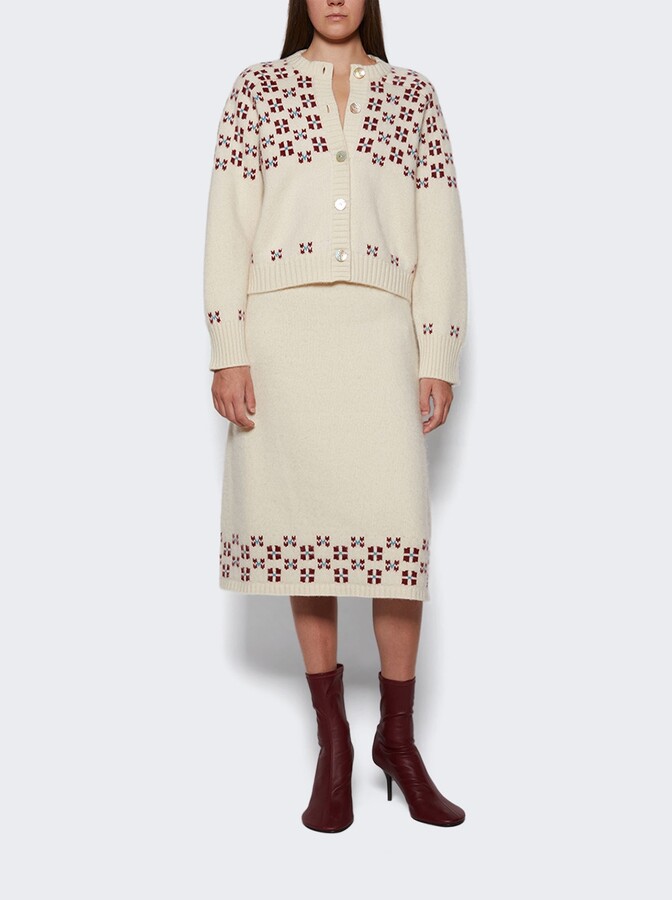 Calle Del Mar Winter Fair Isle Cardigan Natural