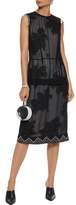 Thumbnail for your product : Derek Lam Studded Crepe-trimmed Fil Coupe Chiffon Dress
