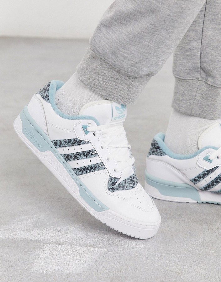 adidas Rivalry Low sneakers in blue with snakeskin - ShopStyle