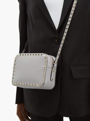 Valentino Rockstud Camera Leather Cross-body Bag - Womens - Light Grey