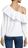 Thumbnail for your product : Parker Kammi One-Shoulder Cotton Blouse, White