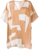 Thumbnail for your product : ODYSSEE Geometric-Print Sheer Kaftan