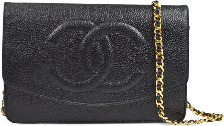 Chanel Pre Owned 1997 CC logo-embossed wallet-on-chain - ShopStyle