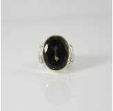 Thumbnail for your product : Lagos Sterling Silver and 18k Yellow Gold Oval Smoky Quartz Marquee Ring Size 7