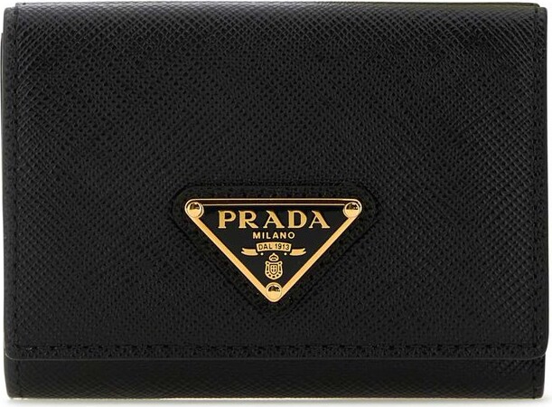 PRADA Prada Saffiano Leather Logo Zipped Wallet - Stylemyle