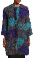 Thumbnail for your product : Armani Collezioni Colorblock Mongolian Lamb Fur Caban Coat, Multicolor