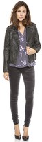 Thumbnail for your product : Lot 78 Lot78 Box Fit Leather Biker Jacket