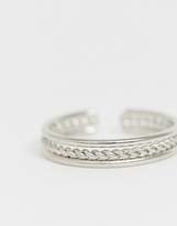 Thumbnail for your product : ASOS Design DESIGN toe ring in triple row engraved design in silver tone