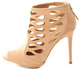 Thumbnail for your product : Charlotte Russe Anne Michelle Cut-Out Caged Peep Toe Booties