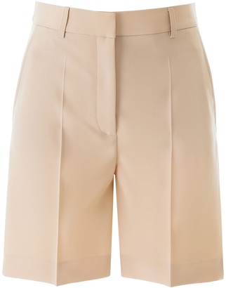 white high waisted tailored shorts