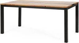 Latitude Run Wood Dining Table With Black Panel, Main Color, 64.44 Lb, 69 In , 35 , Understated Style, Some Assembly Required And Powder - Coated Frame Table, 29.5
