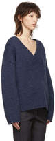 Thumbnail for your product : Bottega Veneta Blue Alpaca Wool V-Neck Sweater