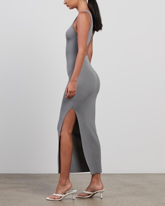 Bec & Bridge Bec + Bridge - Women's Grey Maxi dresses - Harper Knit Asymmetric Dress - Size 12 at The Iconic