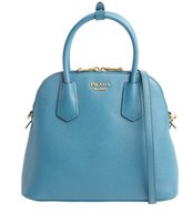 Thumbnail for your product : Prada lagoon blue saffiano small dome satchel