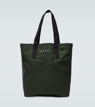 Marni Canvas tote bag with logo - ShopStyle Clothes and Shoes