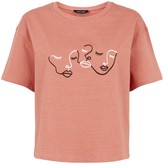 Thumbnail for your product : New Look Face Embroidered T-Shirt