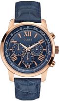 Thumbnail for your product : GUESS Horizon Chronograph Rose Gold and Blue Croco Leather Strap Mens Watch