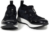 Thumbnail for your product : Emilio Pucci Leather and jacquard-knit sneakers