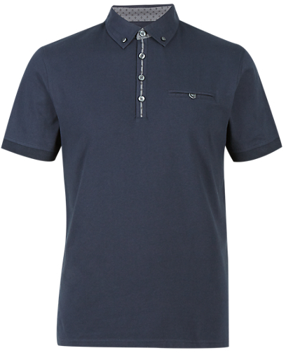 Marks and Spencer M&s Collection Pure Cotton Tailored Fit Polo Shirt ...