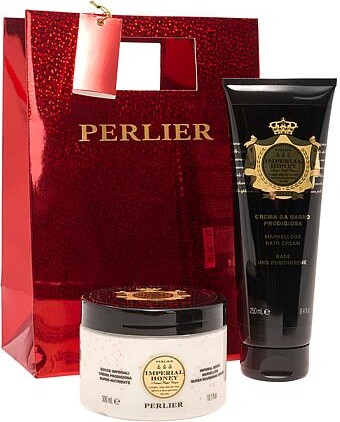 Perlier Body Cream and Shower Cream with Gift Bag - Imperial Honey