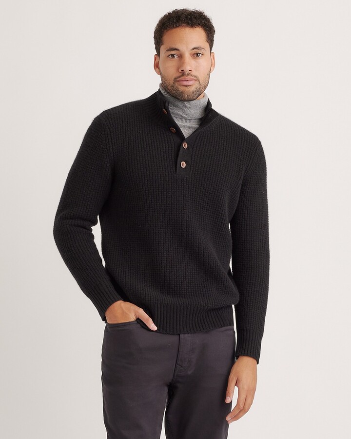 COOFANDY Men's Quarter Zip Up Pullover Slim Fit Mock Neck Long Sleeve  Sweaters Casual Corduroy Polo Sweatshirt