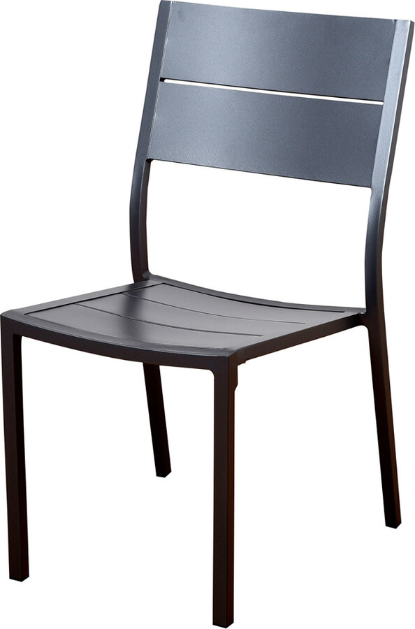 Amazonia 4pc Outdoor Patio Grey Side Aluminum Chairs