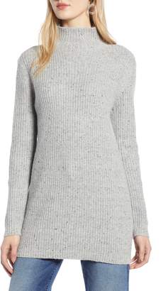 Halogen Funnel Neck Ribbed Tunic