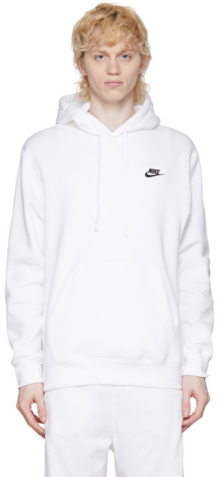 white nike club hoodie