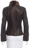 Thumbnail for your product : Roberto Cavalli Chinchilla-Trimmed Leather Jacket w/ Tags