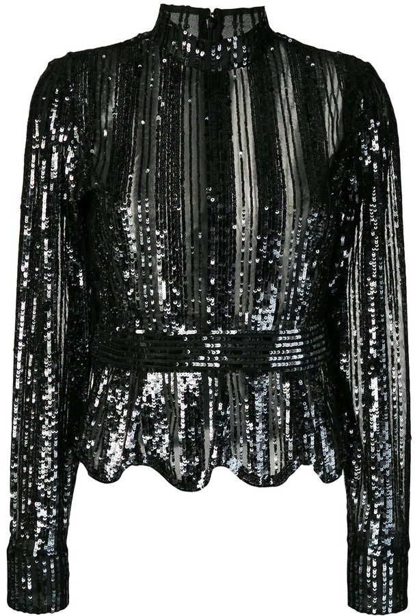 Derek Lam 10 Crosby sequin stripe top
