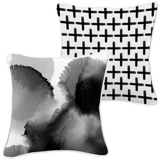 Urban Road Blanc Et NOir Cotton Cushion