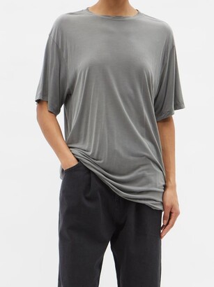 Raey Long-line Cotton-jersey T-shirt - Grey