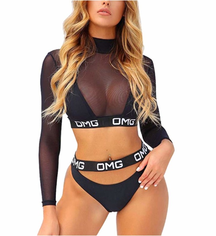 long sleeve swim top crop