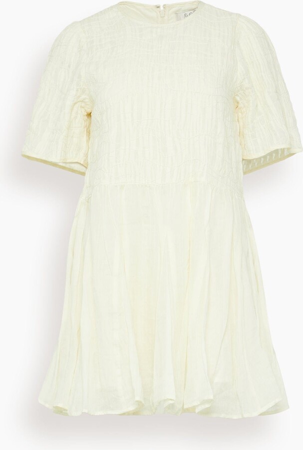 Sea Imogen Solid Short Sleeve Dress in Cream