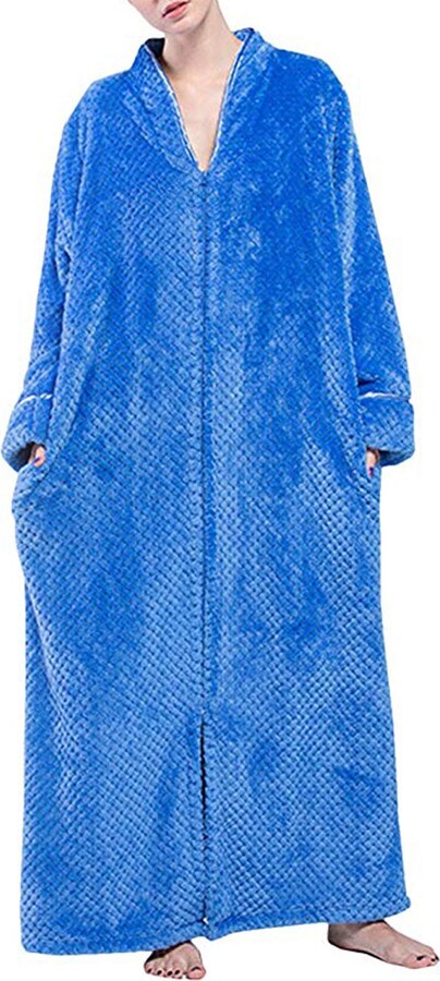 Ubuy Womens Zip Front Robes Plus Size Zip Front Toweling Dressing