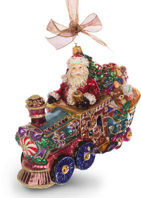 Jay Strongwater Santa on Train Ornament