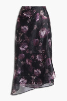 Thumbnail for your product : Vince Wrap-effect floral-print organza midi skirt