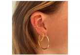Thumbnail for your product : Boho Betty Mathis Gold Plated Sterling Hoop Earrings