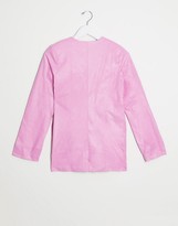 Thumbnail for your product : UNIQUE21 faux leather blazer in hot pink
