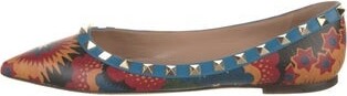 Valentino Rockstud Accents Leather Flats
