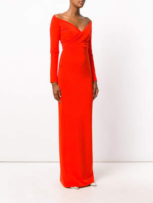 SOLACE London wide V-neck Victorie gown