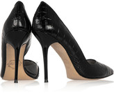 Thumbnail for your product : Lucy Choi London Soho croc-effect leather and Perspex pumps