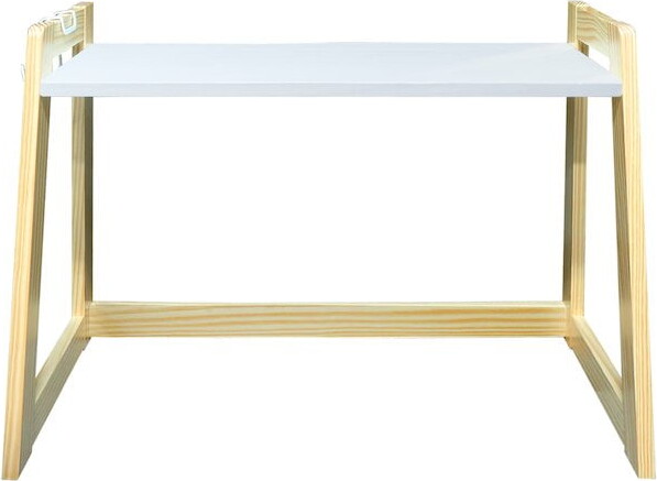 Casual Home 100% Solid Wood Microwave Oven Countertop Rack with Hooks - Natural/White