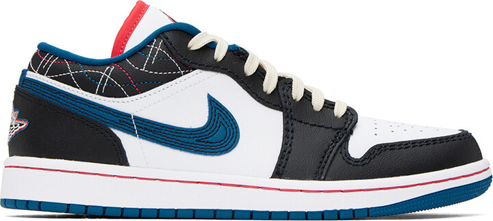 low top blue and white jordans