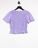 Thumbnail for your product : Monki shirred top in lilac