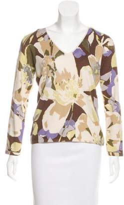 Loro Piana Silk & Cashmere-Blend Printed Sweater