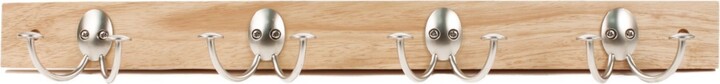 Spectrum Stratford Wall Mount 4-Double Hook Wood Rack