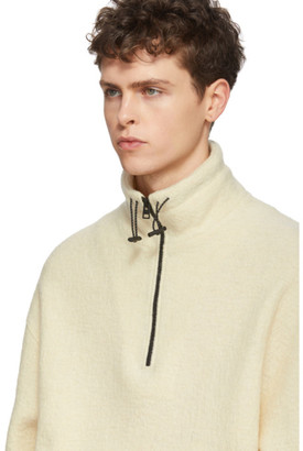 Ami Alexandre Mattiussi Off-White Wool Half-Zip Sweater